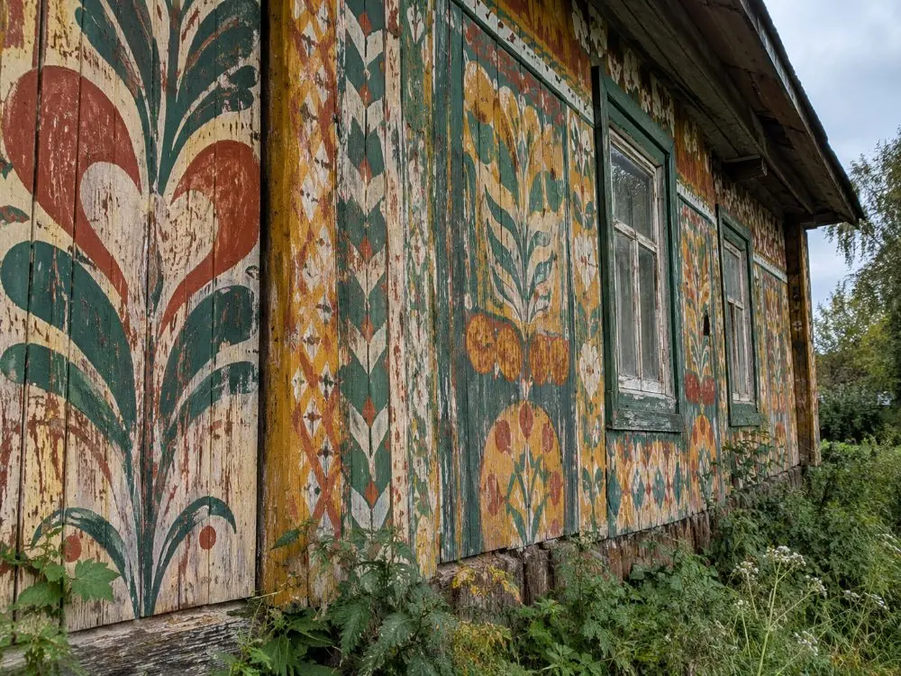 Painted house walls along a lane inside Christiania